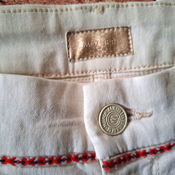 Mother | The Looker Ankle Zip Barefoot Princess Embroidered Colorful Trim Skinny - Picture 9 of 16